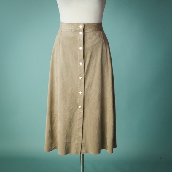 Wilfred Taupe Gaudin Faux Suede Maxi Skirt - Picture 3 of 6